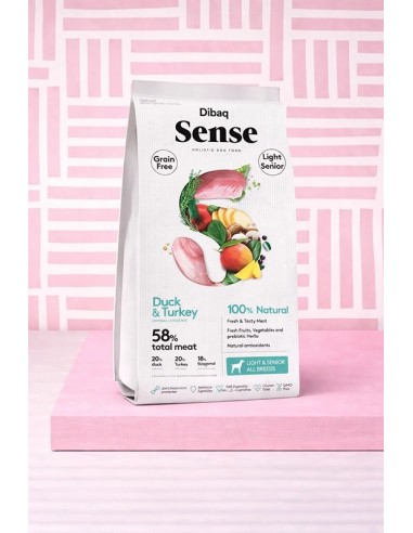 Dibaq Sense grain free pato y pavo light o senior