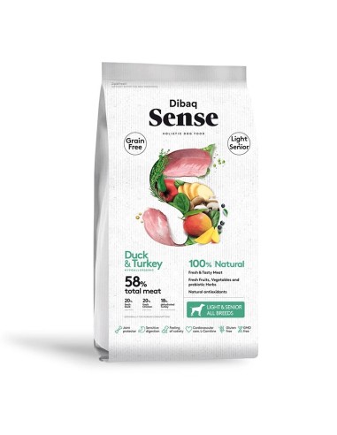 Dibaq Sense grain free pato y pavo light o senior