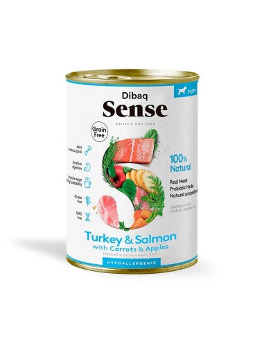 Dibaq Sense salmón y pavo cachorros