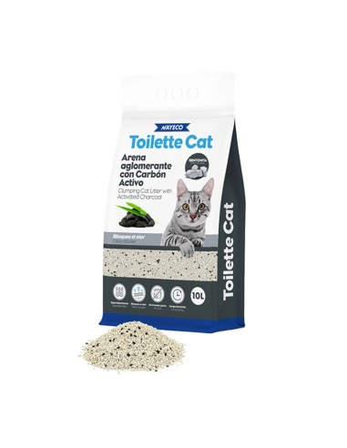 Nayeco Toilette cat arena aglomerante bentonita con carbón activo